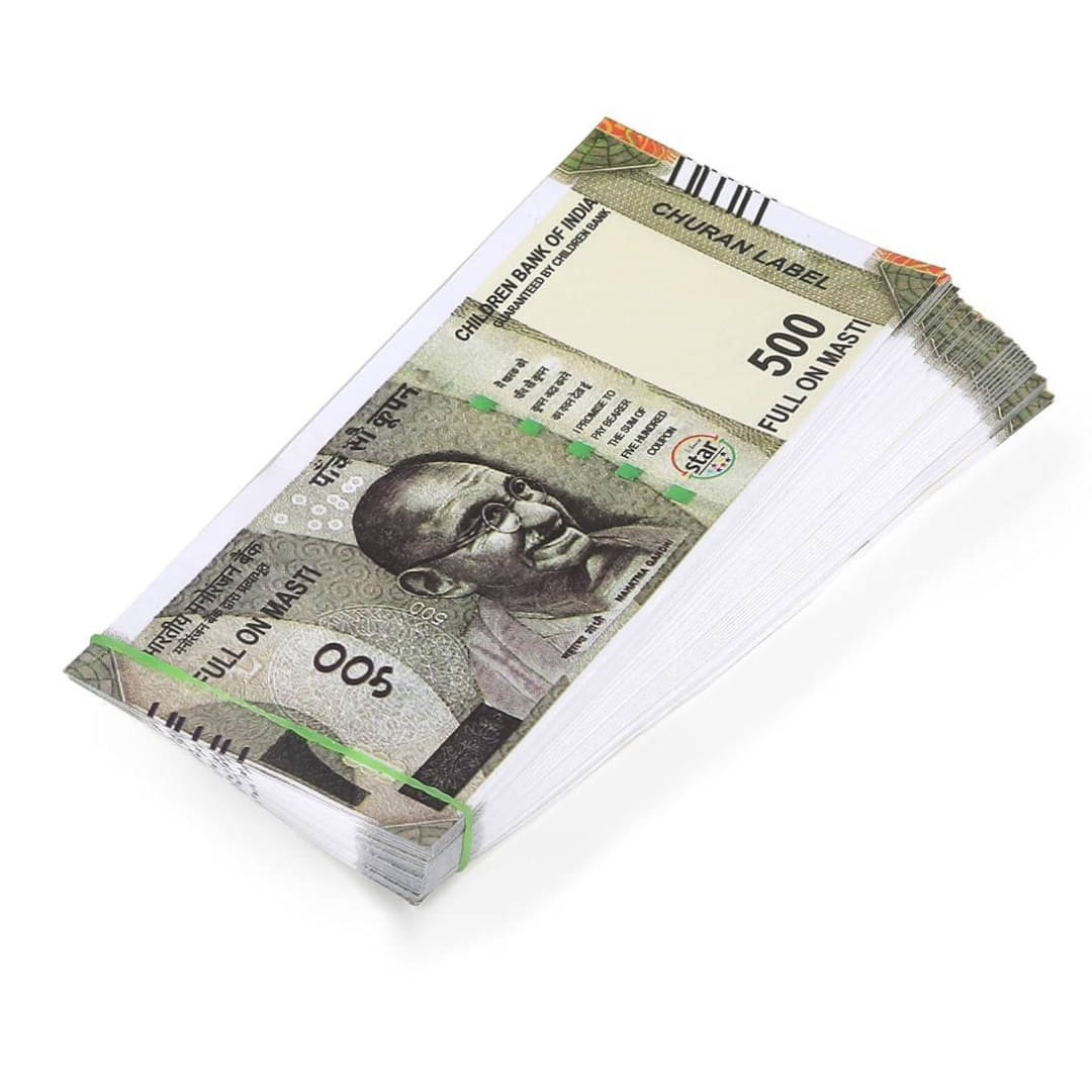    			Laserbot (Number 100 X 5 =500 Each) for Kids Denomination Learning Money (ONLY 500 NAKLI Note) Artificial Playing NOTE, Learn Money
