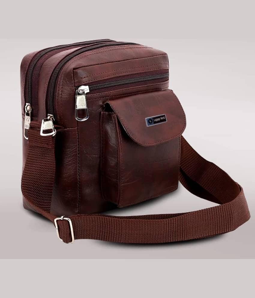 Luggage world 10 Ltrs Brown Sling Bag for Unisex - Handbags | Buy online on ZillyBuy
