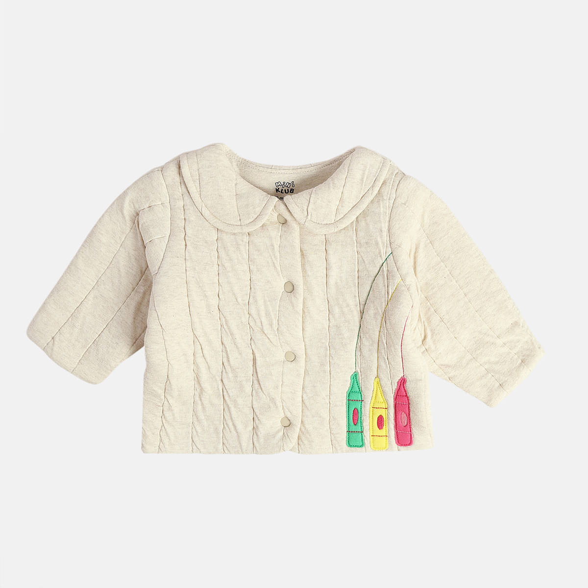     			MINI KLUB Girls Cotton Light Weight Jacket For ( Pack of 1 , White )