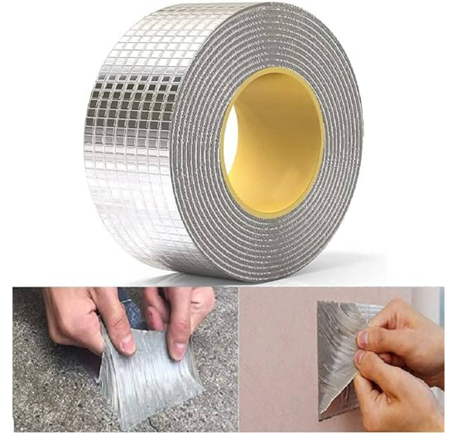     			Magnique Waterproof Leakage Repair Adhesive Aluminium Foil Butyl Tape for Pipe Roof Water Leakage Surface Crack 5mtrs
