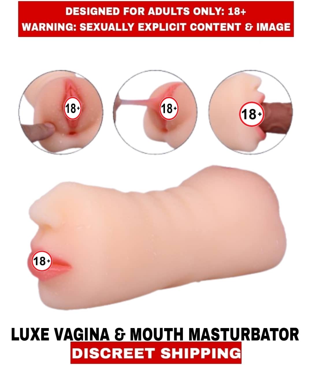 Male Sex Toys Adult Concept Real Feel L U X E 2in1 Pocket Pussy Vagina and Mouth Double Side Masturbator For Men