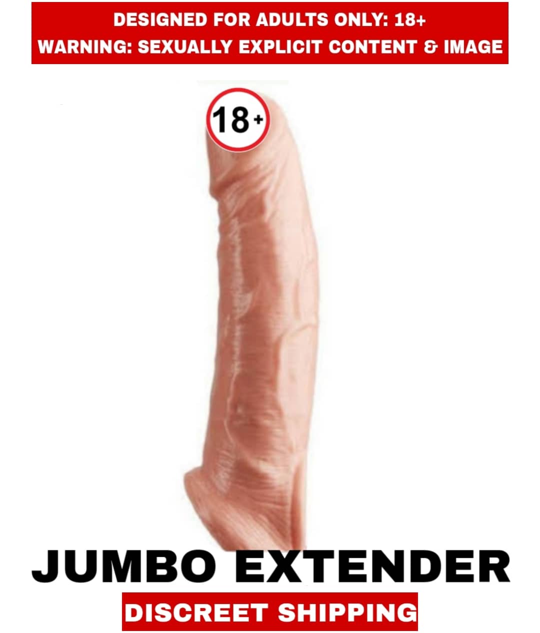Male Sex Toys Jumbo Extenders Pure Silicon Penis Enlargement Extenders For Men