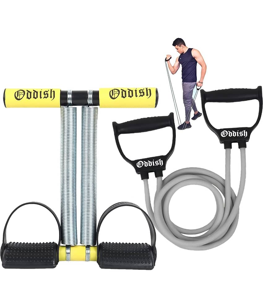 Oddish; Way To Fitness Tummy Trimmer Double Spring With Foam Grip Handle and Resistance Band Combo Pack For Men & Women - Ab Exercise Equipement, Abdominal Workout For Home & Gym Use - Stomach, Abs, Belly Exercise - Sports and Fitness Equipment | Buy online on ZillyBuy
