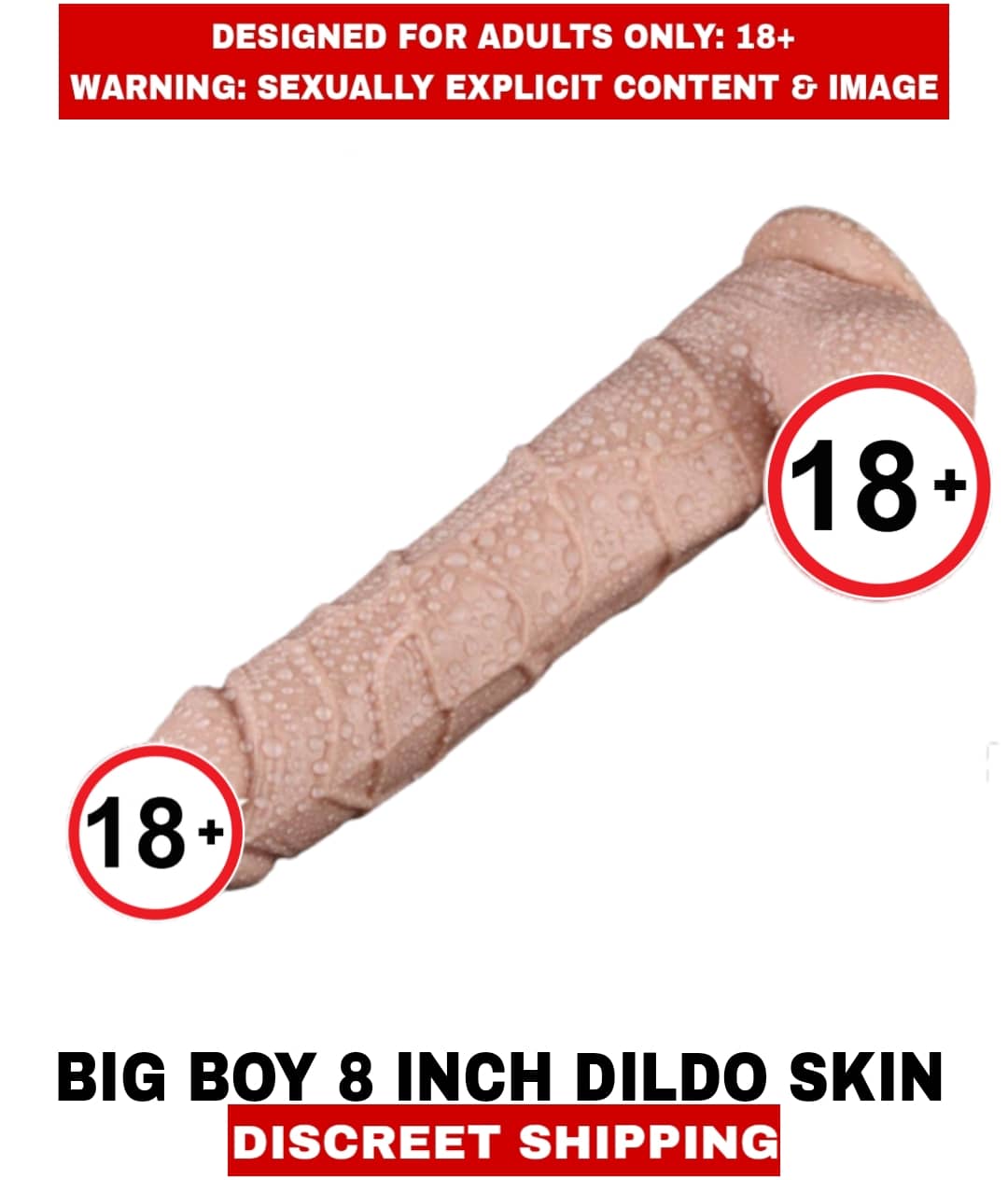 Premium Quality New Sexy toy Real skin Big Boy 8inch Silicon Dildo For Women