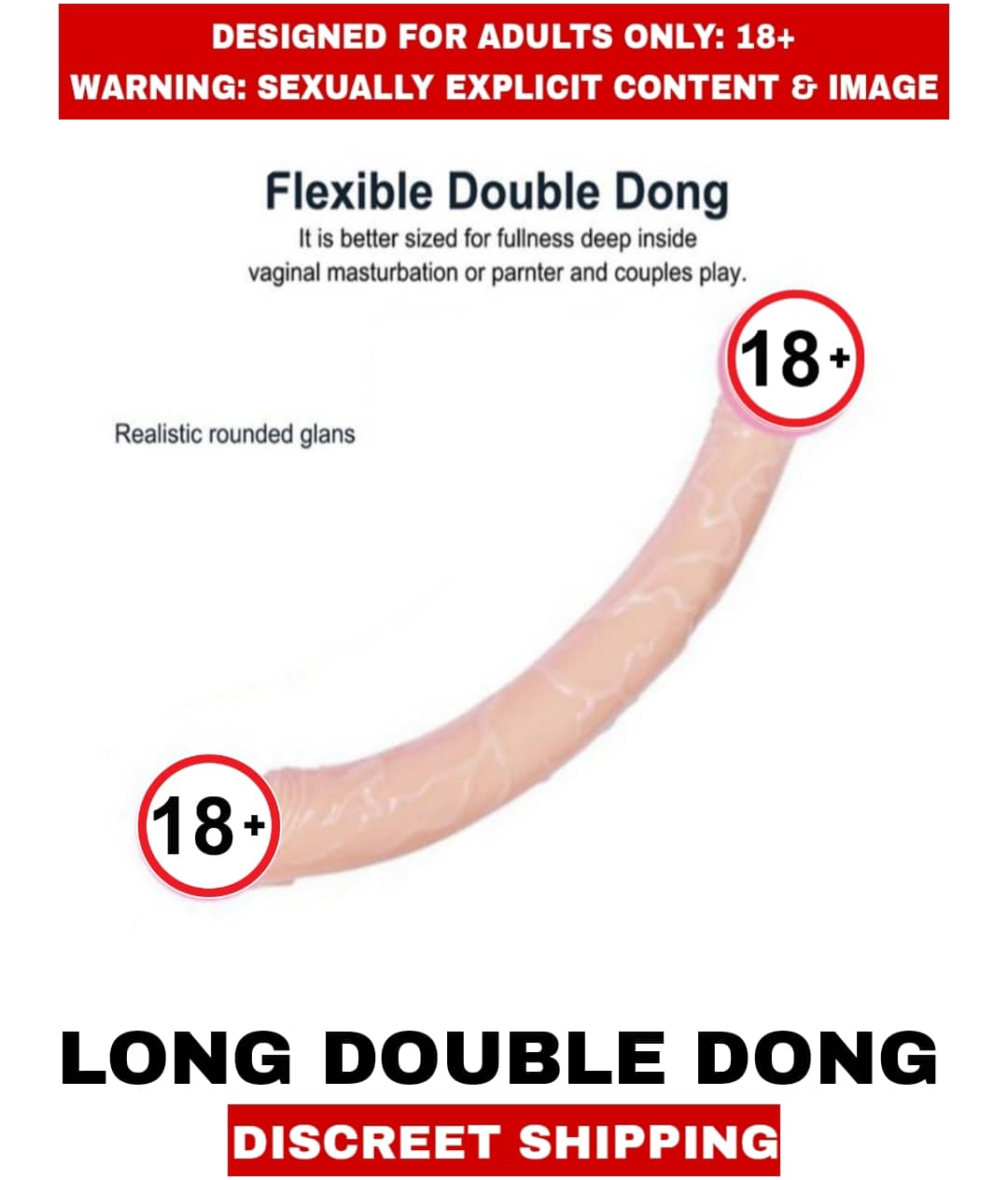 Premium Realistic Real Feel Double Dong Long Silicon Dildo Satisfier For Women
