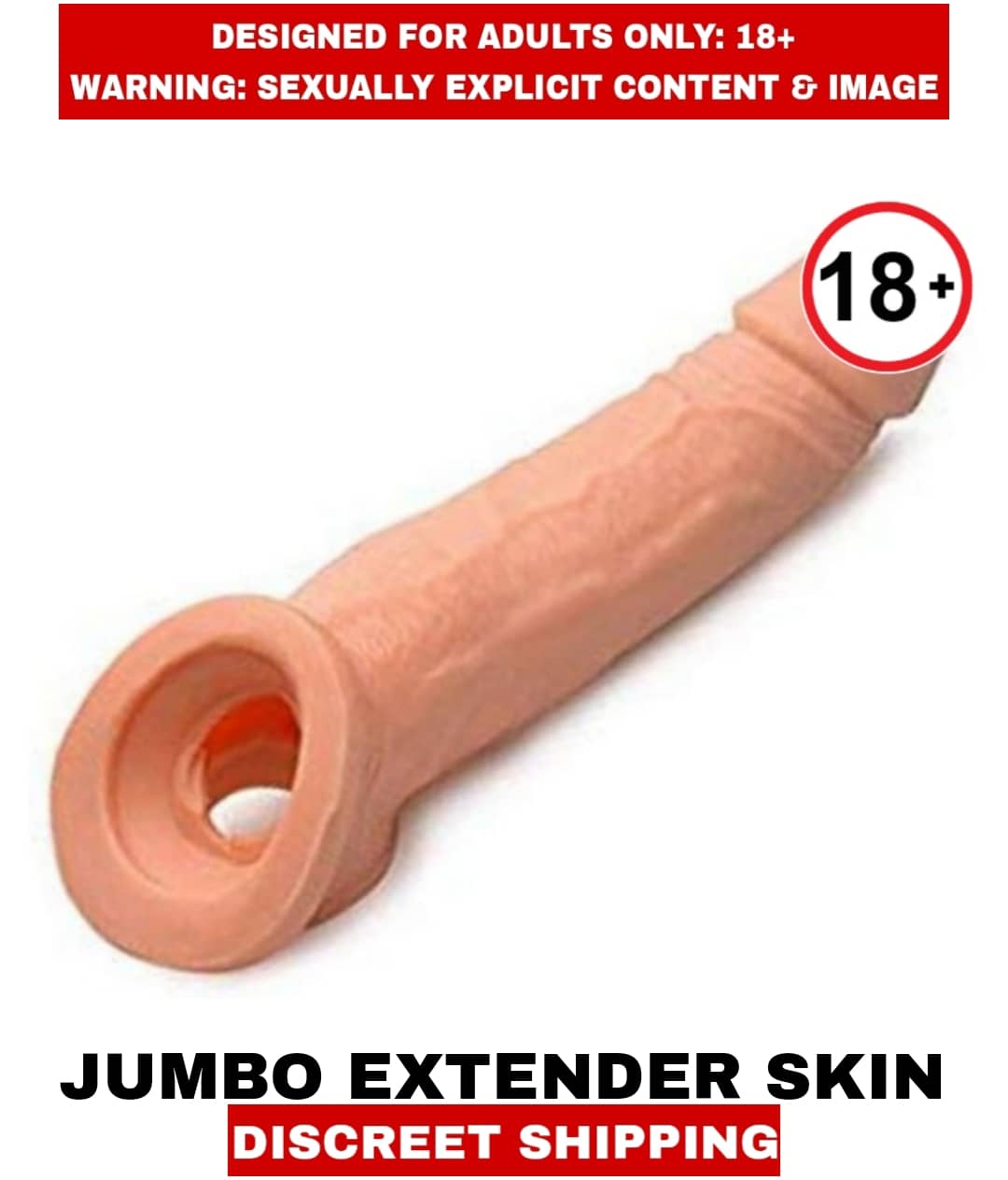 Premium Realistic Real Feel Jumbo Extenders Pure Silicon Satisfier Penis Enlargement Extenders For Men