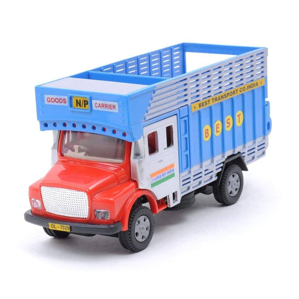     			Pull Back Public Truck Toy with Openable Tail Lid, Miniature Scaled Model of Goods Carrier Transport Truck (Multicolor)