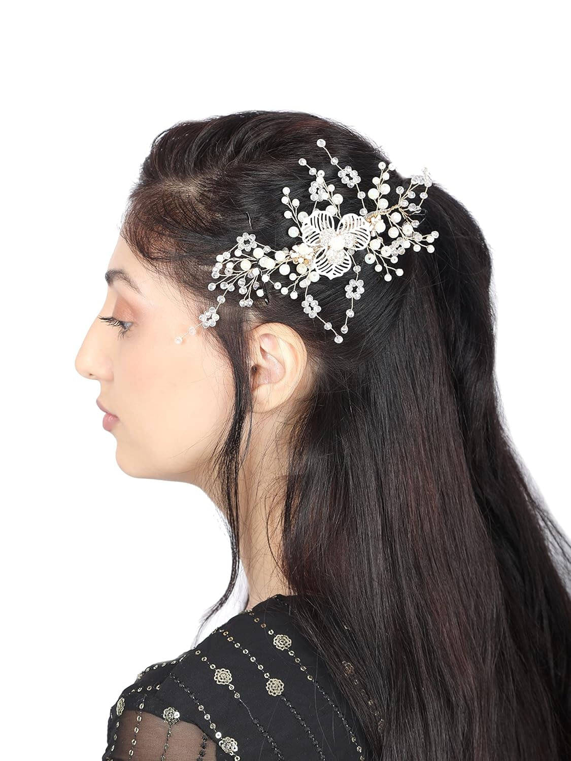     			RITZKART Gold Hair Accessory Set ( Pack of 1 )