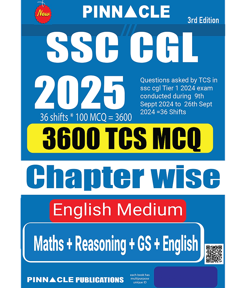 SSC CGL 2025 : 3600 TCS MCQ Chapter wise English medium 3rd Edition