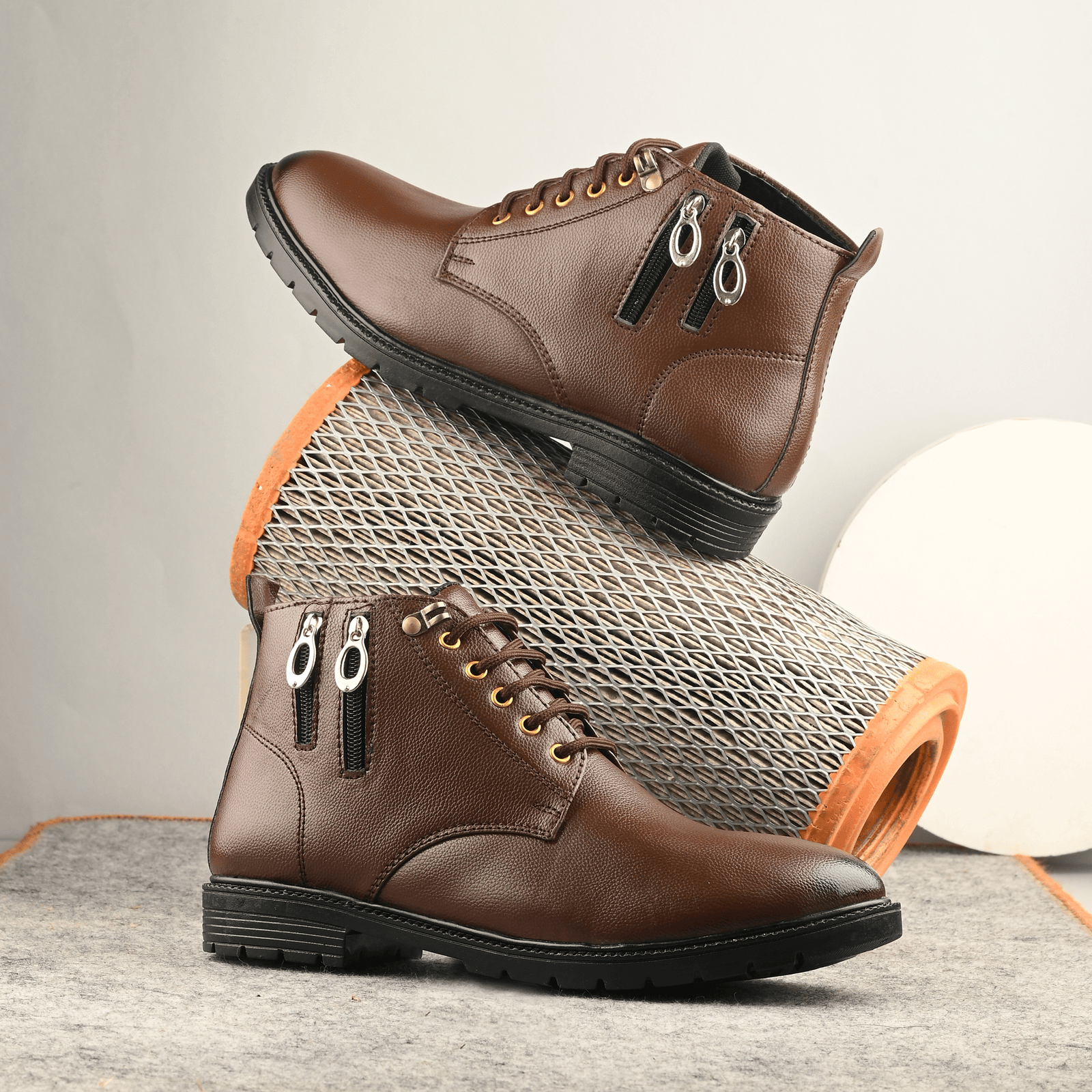     			STALAG Brown Men's Hiking & Trekking Boots