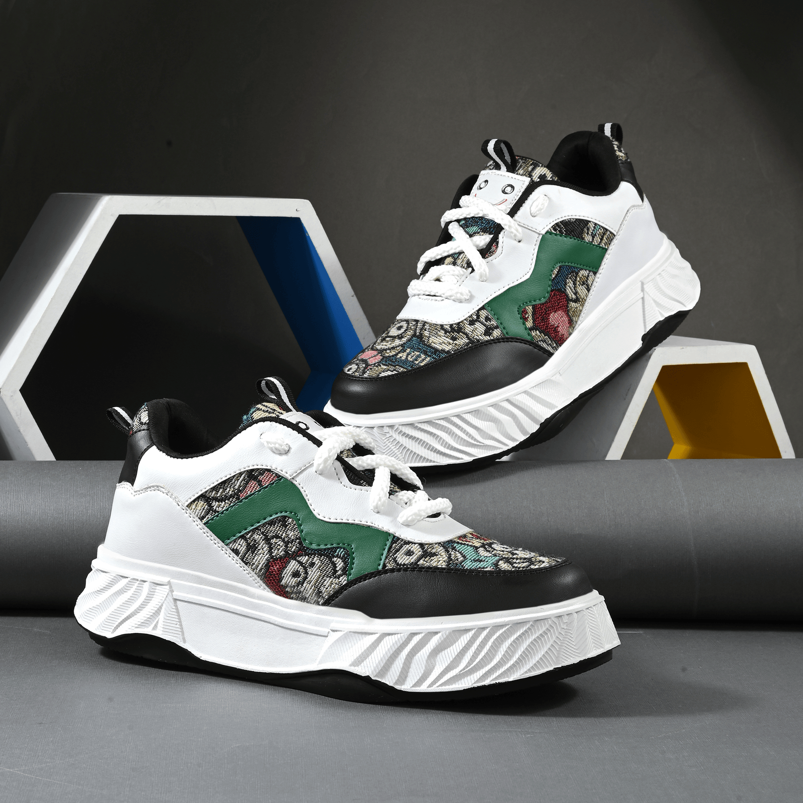 STALAG Chunky Teddy Print Comfortable Black Men's Lifestyle Shoes - Casual Shoes | Buy online on ZillyBuy