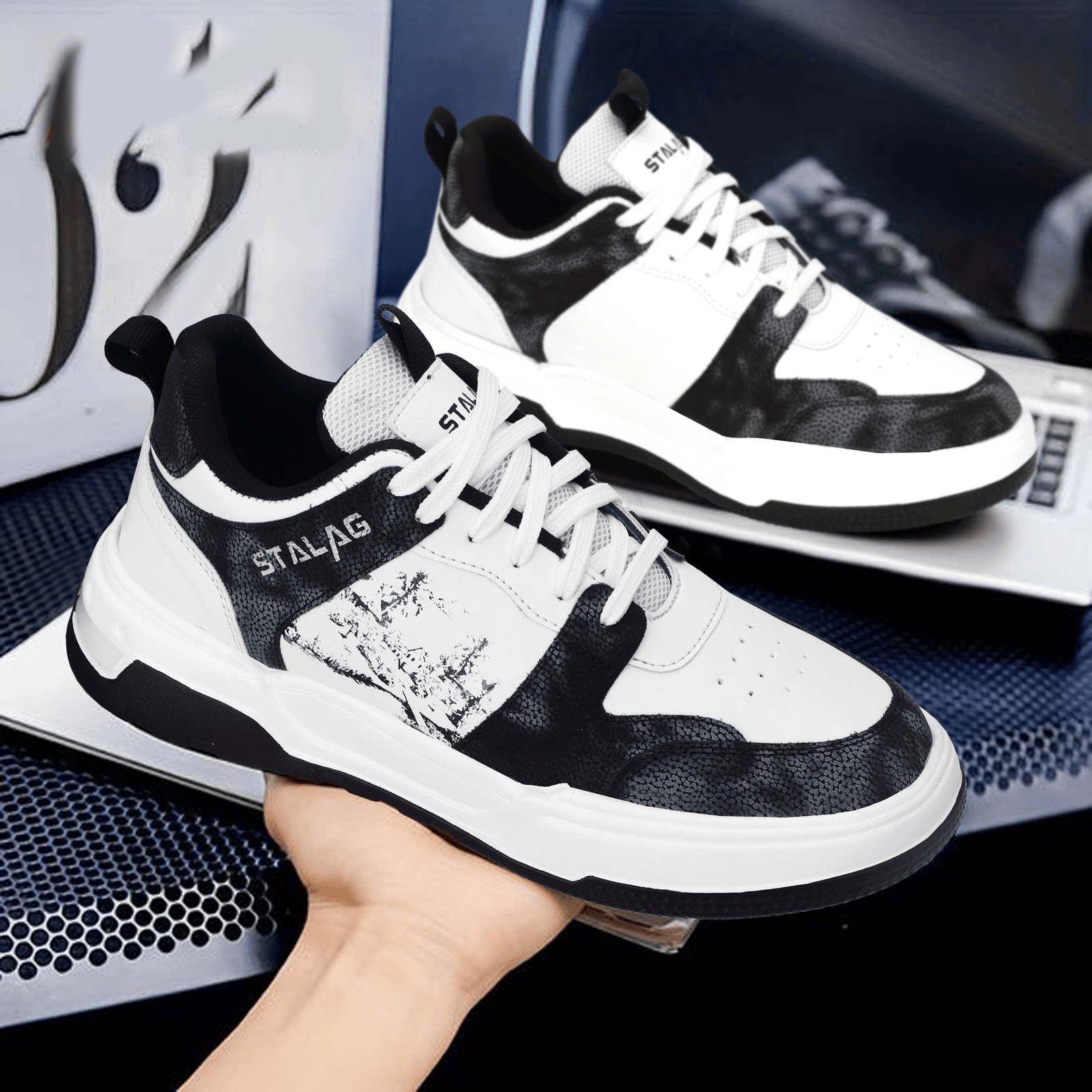 STALAG premium Sneakers For Men Black Men's Lifestyle Shoes STALAG premium Sneakers For Men Black Men's Lifestyle Shoes