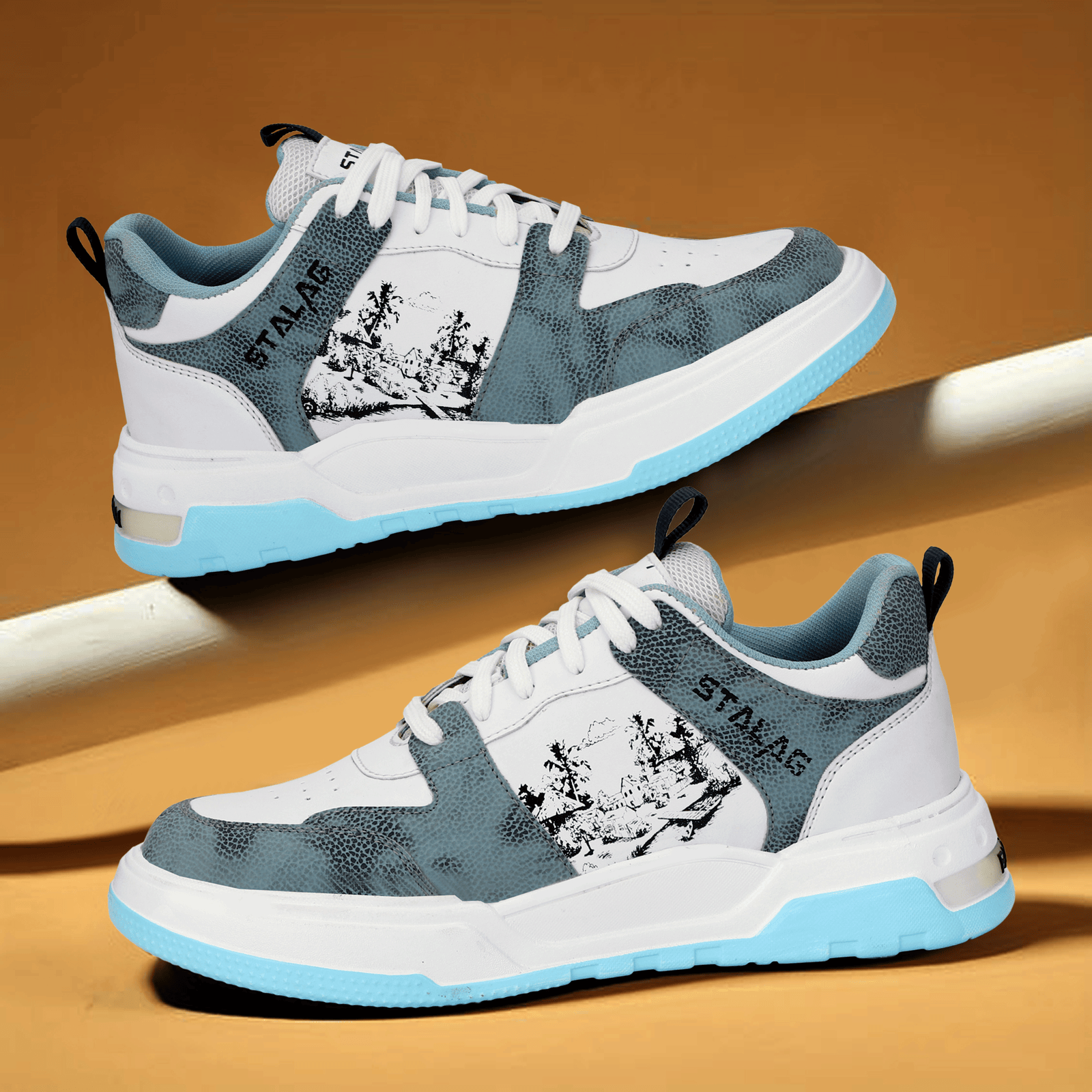 STALAG premium Sneakers For Men Light Blue Men's Lifestyle Shoes STALAG premium Sneakers For Men Light Blue Men's Lifestyle Shoes