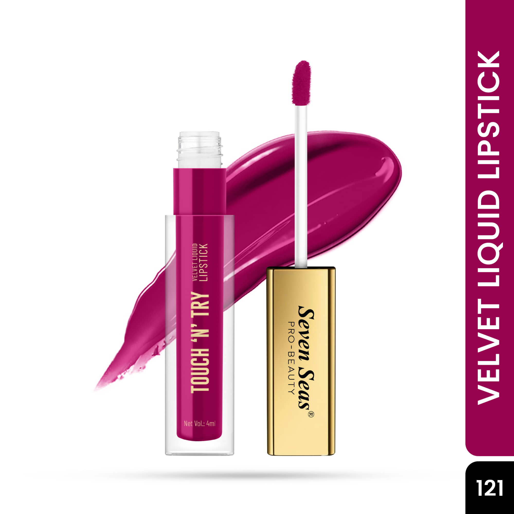 Seven Seas Longwear Raspberry Pink Matte Finish Lipstick, 4ml