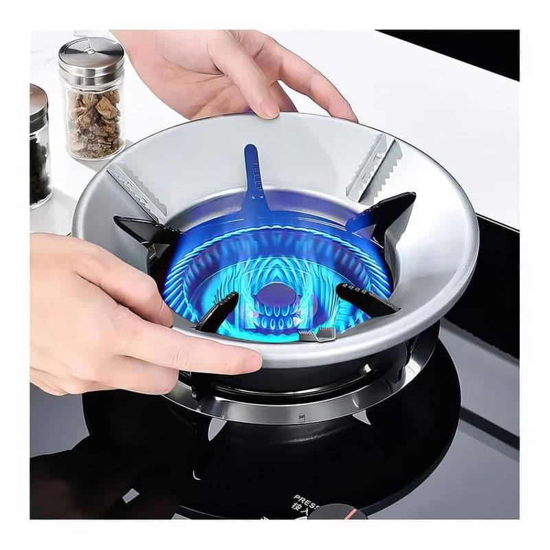     			Silver Open Gas Saver Burner Stand Gas Chula Burner Gas Saver Stand  Ring Fire & Windproof Energy Saving,
