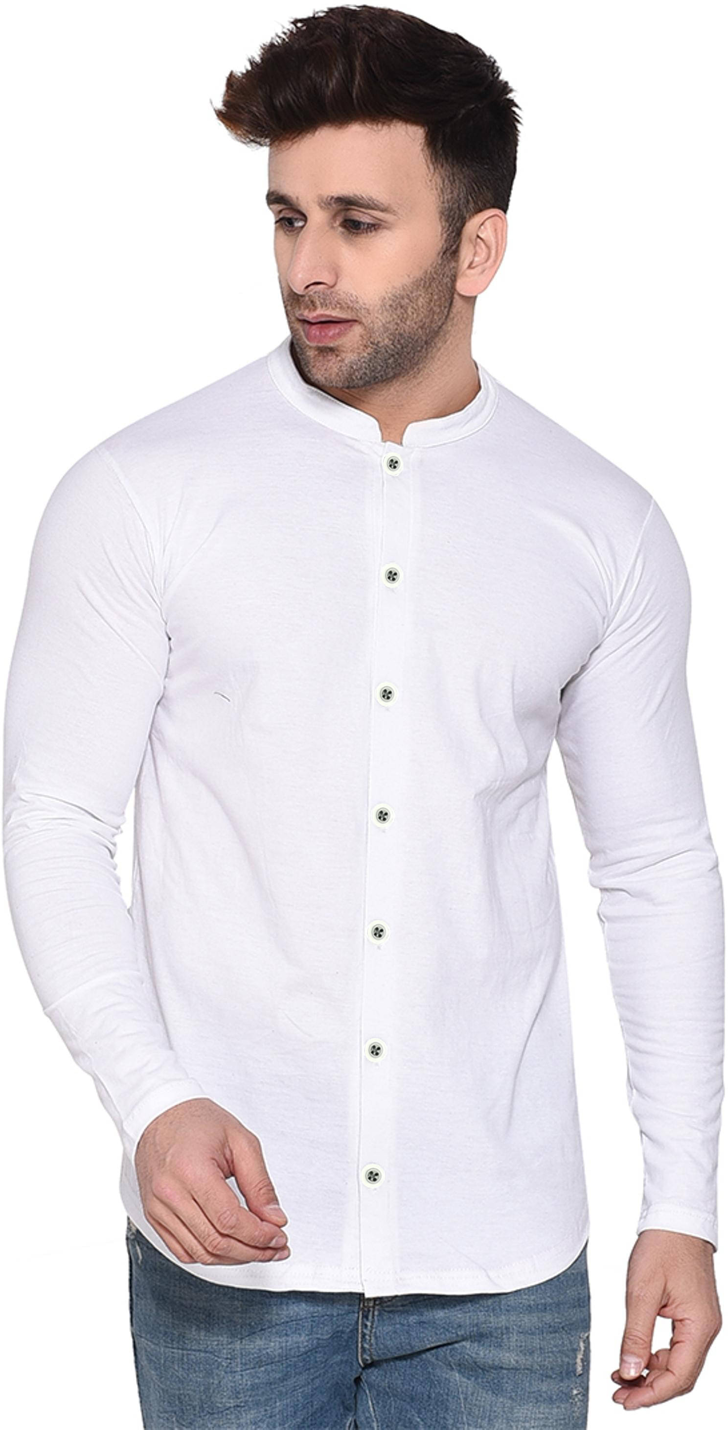 Try This Cotton Blend Regular Fit Solids Full Sleeves Men's Casual Shirt - White ( Pack of 1 ) Try This Cotton Blend Regular Fit Solids Full Sleeves Men's Casual Shirt - White ( Pack of 1 )