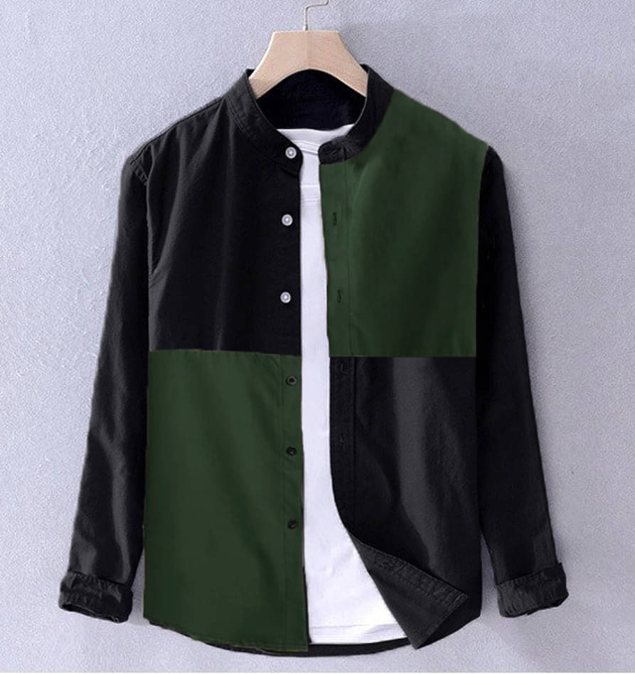     			Try This Cotton Blend Regular Fit Colorblock Full Sleeves Men's Casual Shirt - Green ( Pack of 1 )