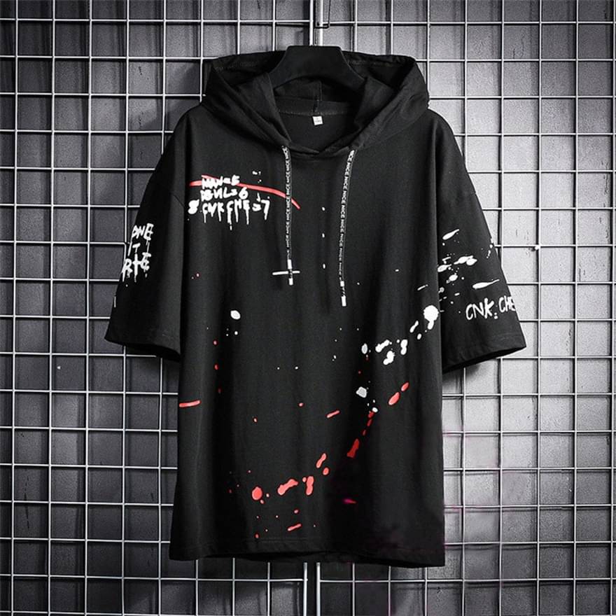 Try This Cotton Blend Slim Fit Printed Half Sleeves Men's Hooded T-Shirt - Black ( Pack of 1 ) Try This Cotton Blend Slim Fit Printed Half Sleeves Men's Hooded T-Shirt - Black ( Pack of 1 )
