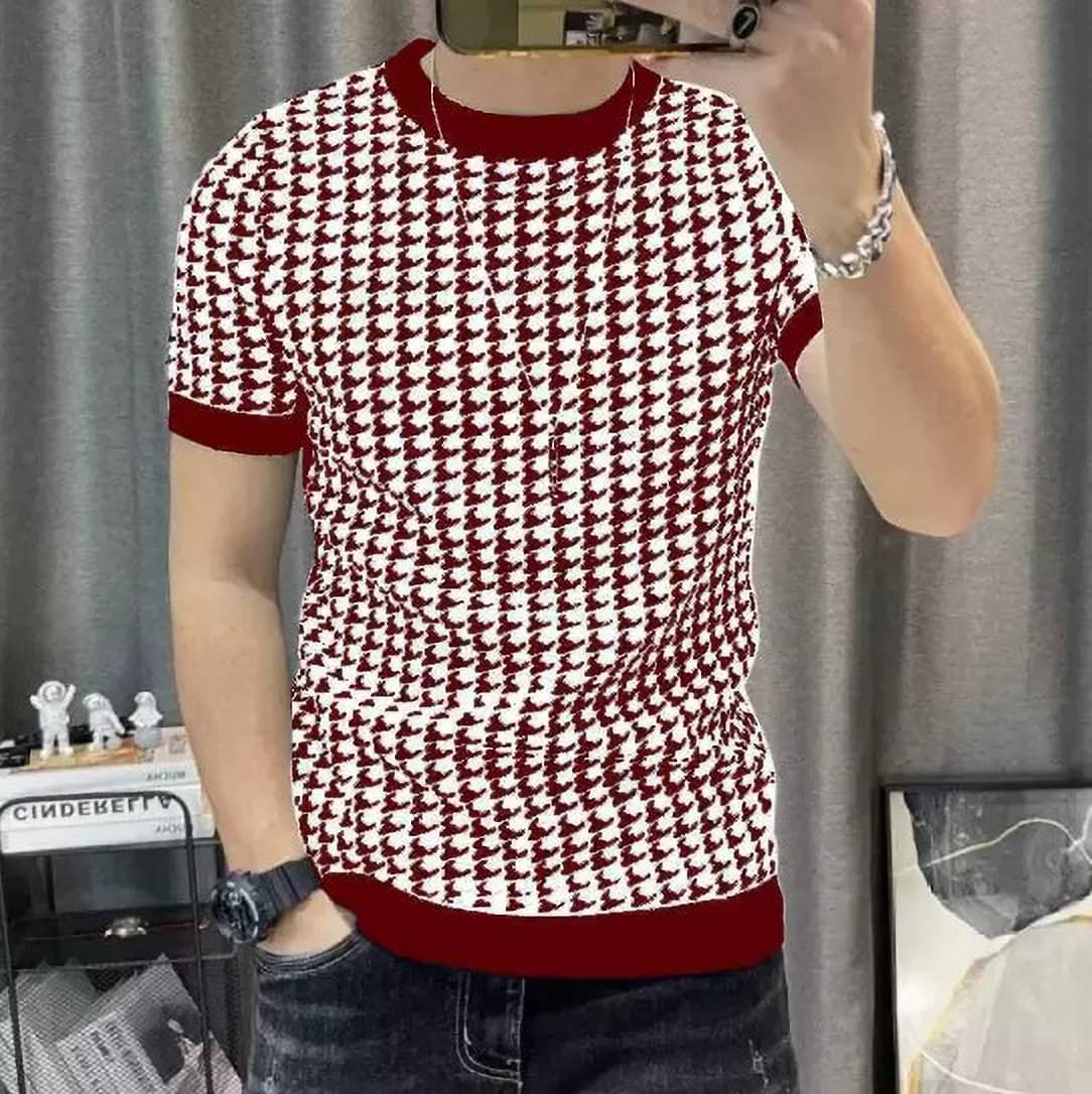     			Try This Cotton Blend Slim Fit Printed Half Sleeves Men's Round T-Shirt - Maroon ( Pack of 1 )