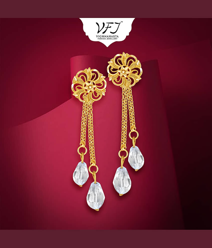 Vighnaharta Golden Drop Earrings ( Pack of 1 ) - Earrings | Buy online on ZillyBuy