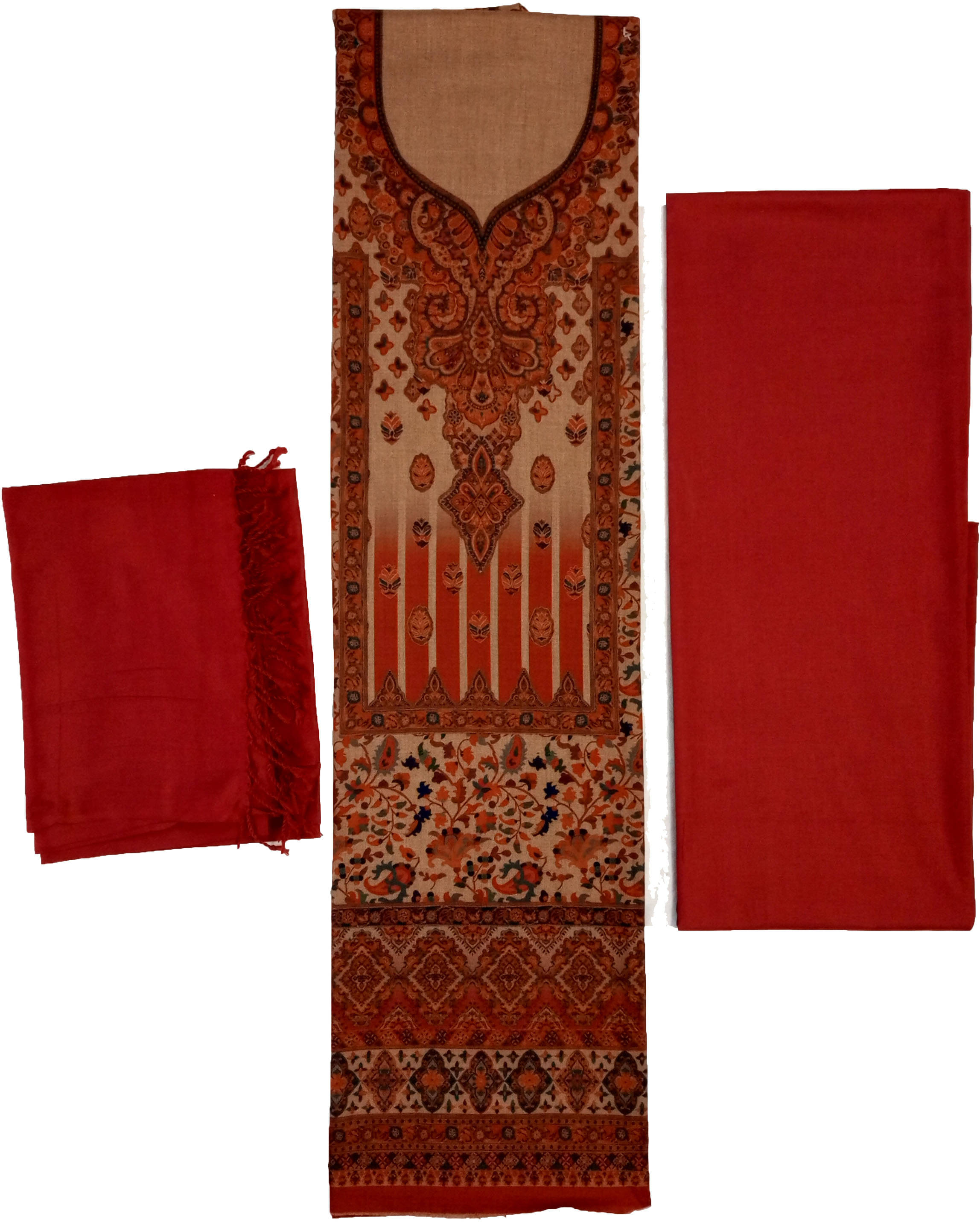Vrinde Unstitched Woollen Printed Dress Material - Maroon ( Pack of 3 )     			Vrinde Unstitched Woollen Printed Dress Material - Maroon ( Pack of 3 )