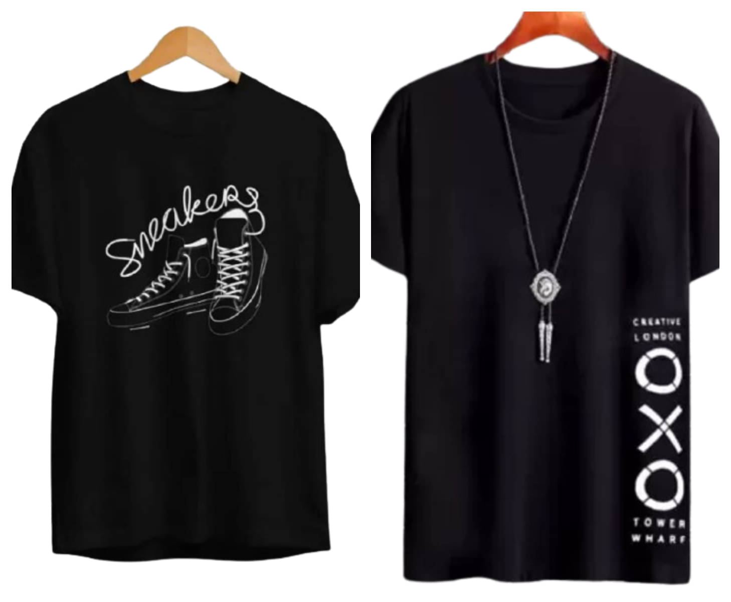 attitude start of fashion Polyester Regular Fit Printed Half Sleeves Men's Round T-Shirt - Black ( Pack of 2 )     			attitude start of fashion Polyester Regular Fit Printed Half Sleeves Men's Round T-Shirt - Black ( Pack of 2 )