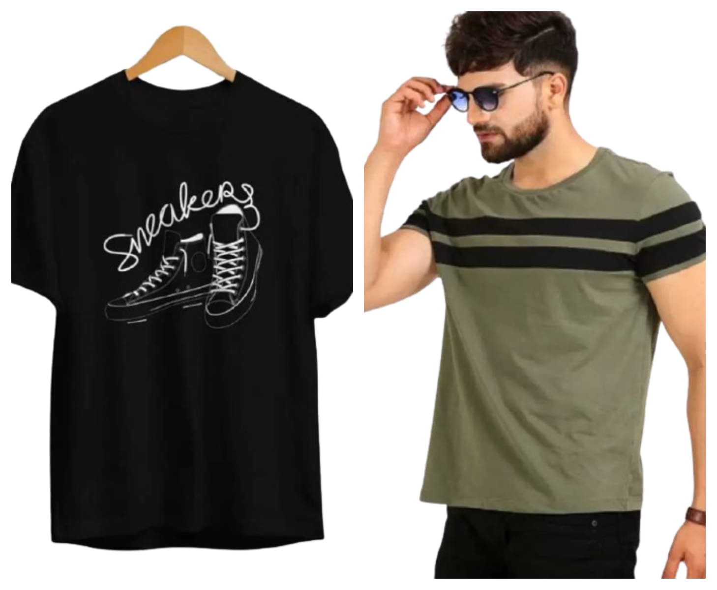 attitude start of fashion Polyester Regular Fit Striped Half Sleeves Men's Round T-Shirt - Olive ( Pack of 2 ) attitude start of fashion Polyester Regular Fit Striped Half Sleeves Men's Round T-Shirt - Olive ( Pack of 2 )