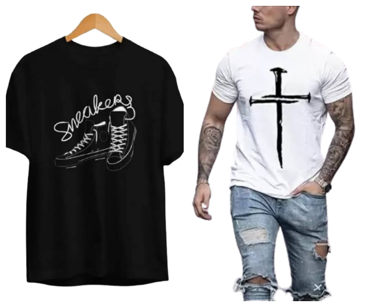 attitude start of fashion Polyester Regular Fit Printed Half Sleeves Men's Round T-Shirt - White ( Pack of 2 ) attitude start of fashion Polyester Regular Fit Printed Half Sleeves Men's Round T-Shirt - White ( Pack of 2 )