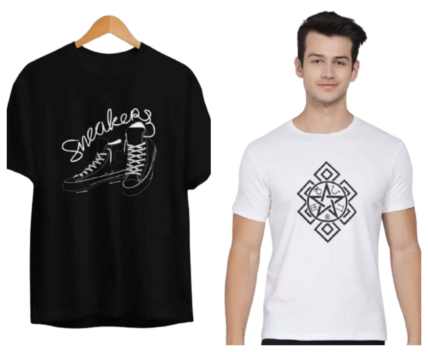 attitude start of fashion Polyester Regular Fit Printed Half Sleeves Men's Round T-Shirt - White ( Pack of 2 )     			attitude start of fashion Polyester Regular Fit Printed Half Sleeves Men's Round T-Shirt - White ( Pack of 2 )