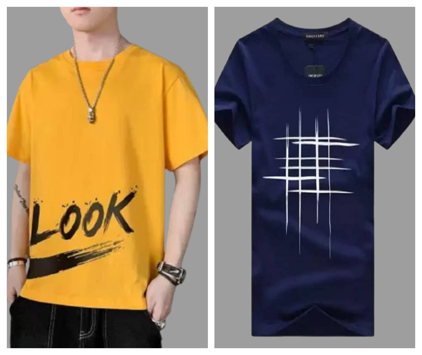 attitude start of fashion Polyester Regular Fit Printed Half Sleeves Men's Round T-Shirt - Blue ( Pack of 2 )     			attitude start of fashion Polyester Regular Fit Printed Half Sleeves Men's Round T-Shirt - Blue ( Pack of 2 )