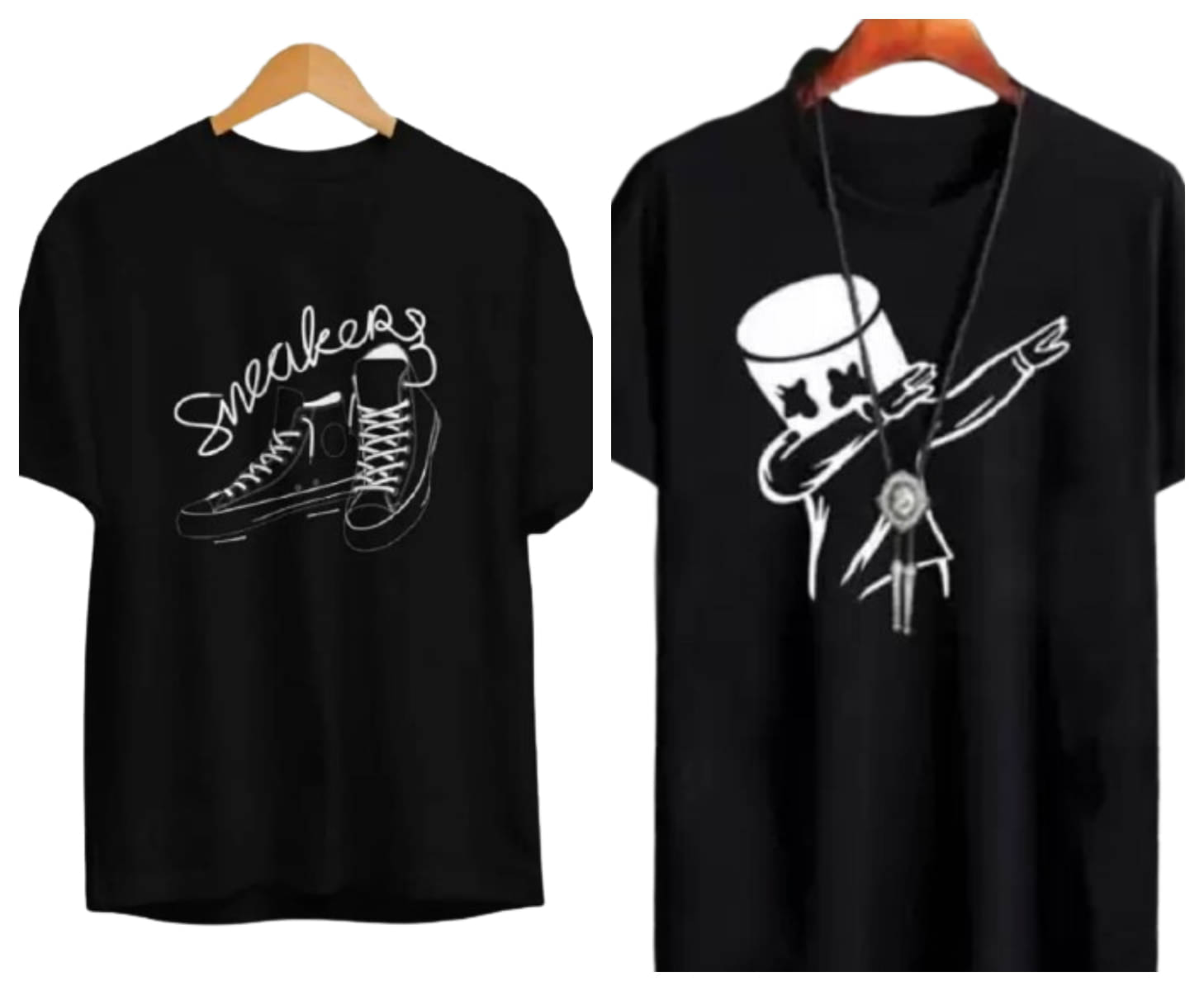     			attitude start of fashion Polyester Regular Fit Printed Half Sleeves Men's Round T-Shirt - Black ( Pack of 2 )