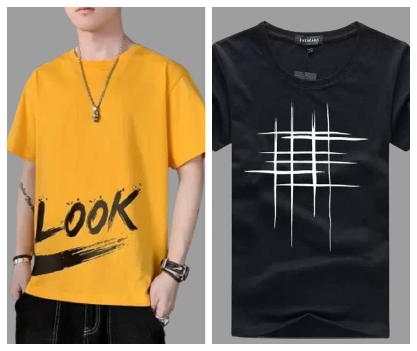 attitude start of fashion Polyester Regular Fit Printed Half Sleeves Men's Round T-Shirt - Black ( Pack of 2 )     			attitude start of fashion Polyester Regular Fit Printed Half Sleeves Men's Round T-Shirt - Black ( Pack of 2 )