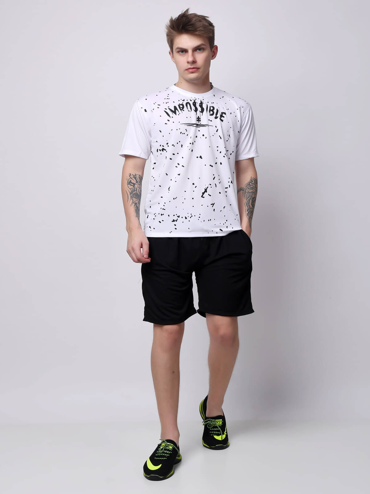     			yellow tree Men's T-shirt With Shorts Co-Ords Set ( Pack of 1 , White )