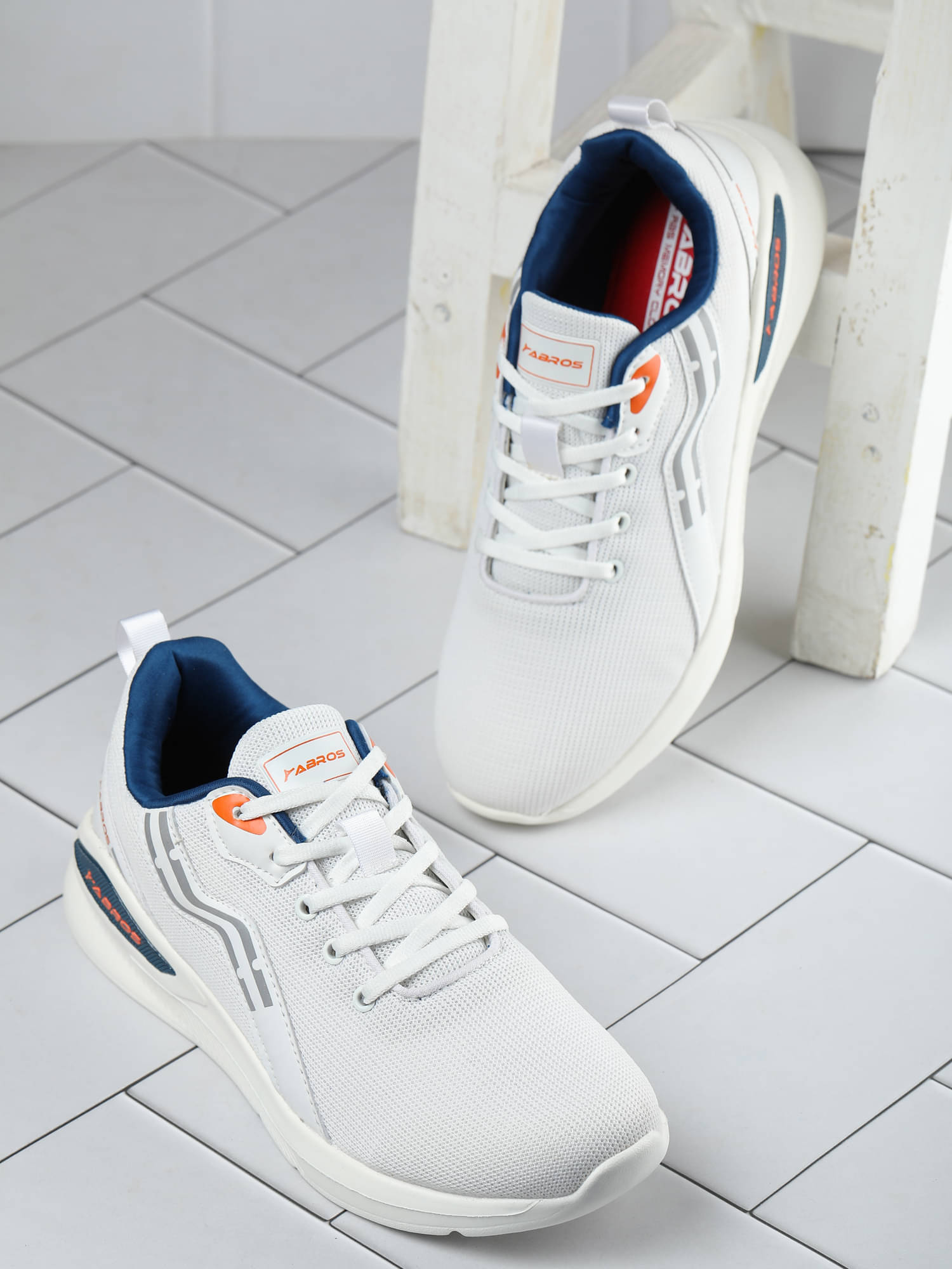 Abros NILE-ON White Men's Sports Running Shoes Abros NILE-ON White Men's Sports Running Shoes