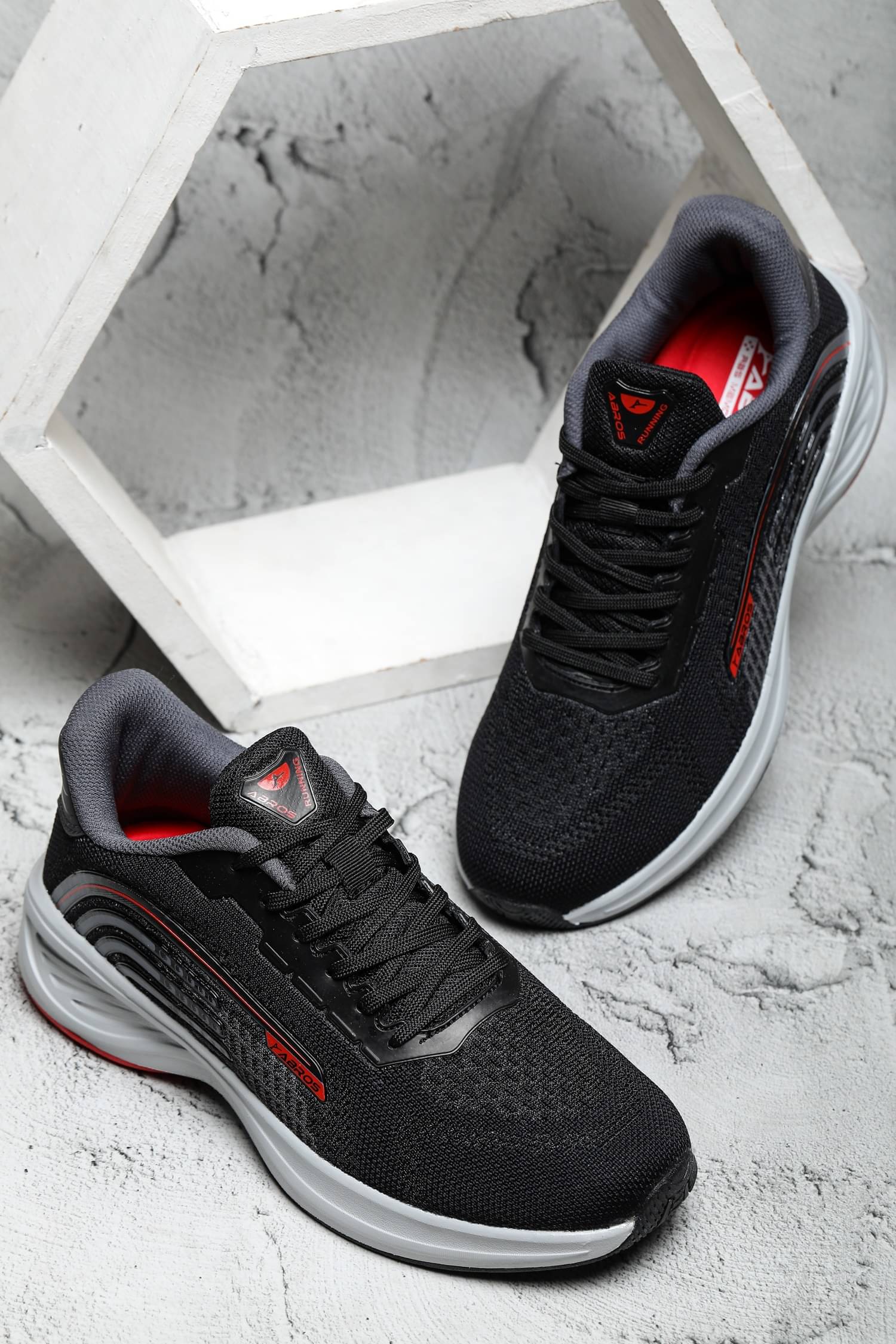     			Abros TYRION Black Men's Sports Running Shoes