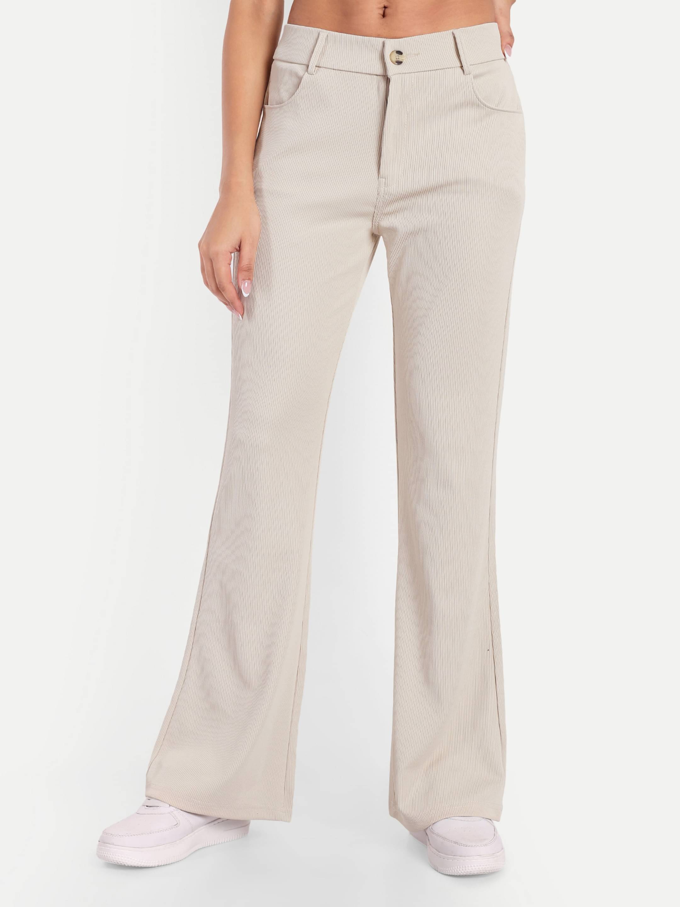     			Broadstar Pack of 1 Corduroy Bootcut Women's Bootcut Pants ( Cream )