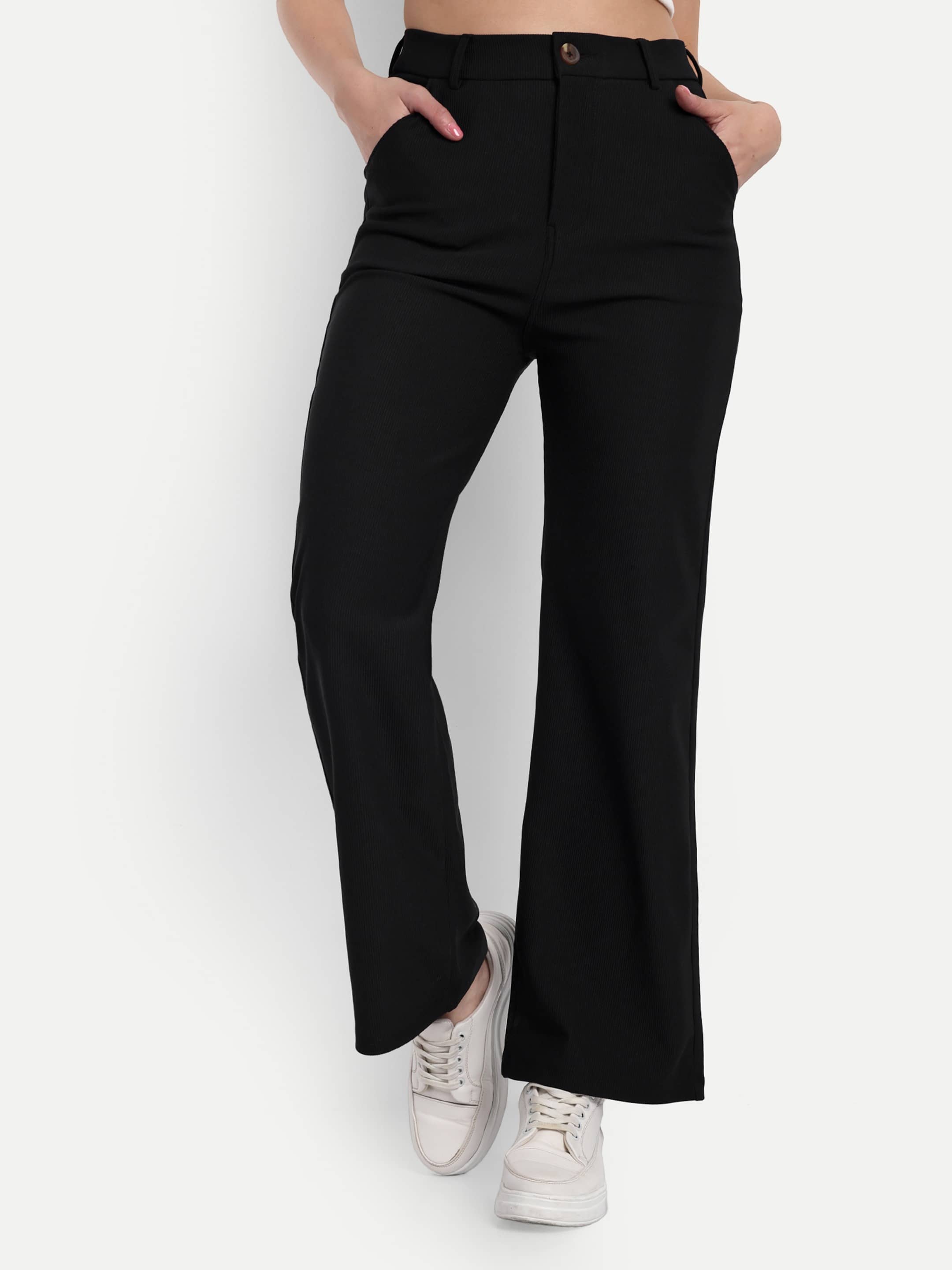 Broadstar Pack of 1 Corduroy Straight Women's Casual Pants ( Black ) - Trousers | Buy online on ZillyBuy