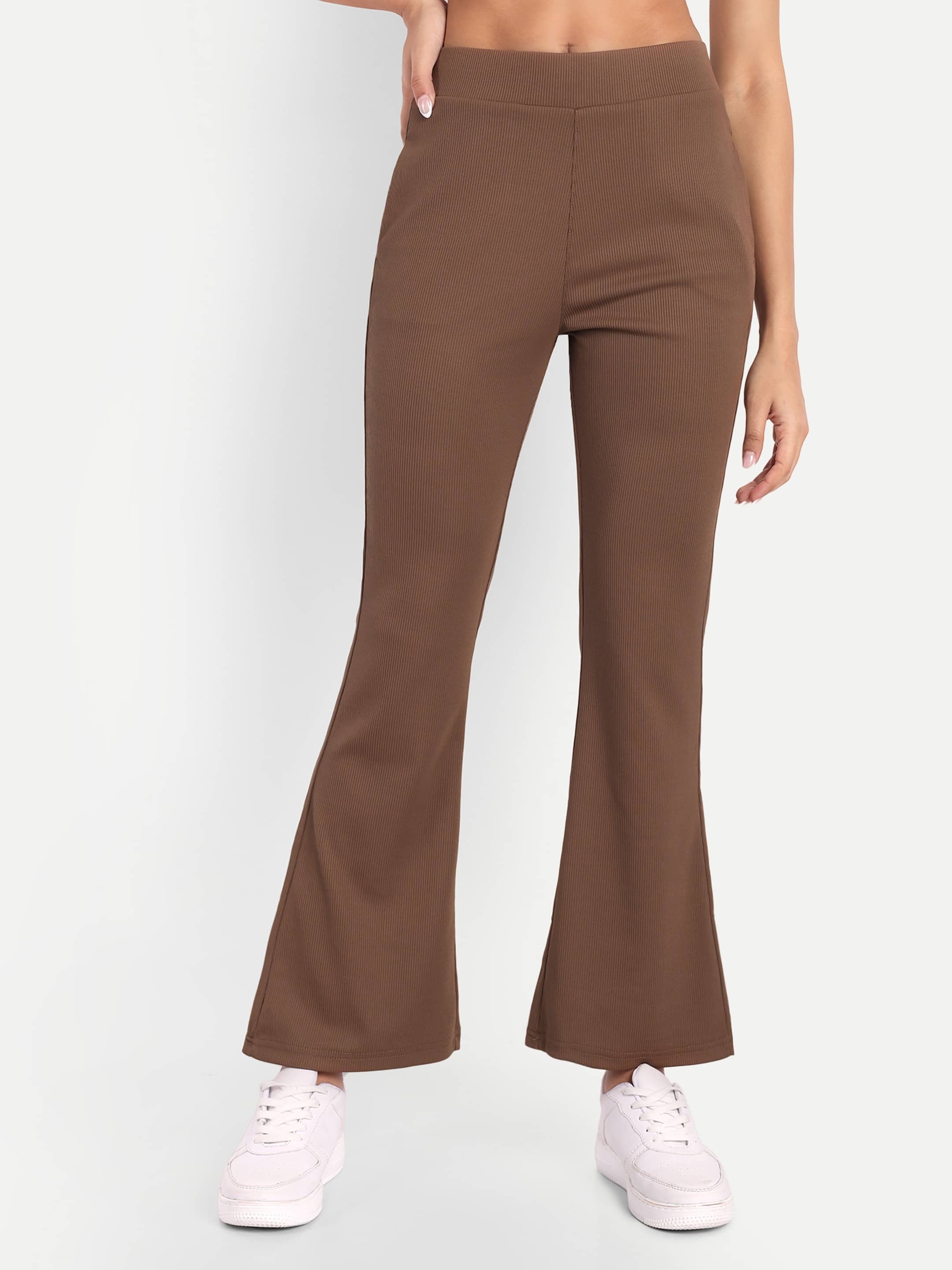 Broadstar Pack of 1 Corduroy Bootcut Women's Bootcut Pants ( Brown ) - Trousers | Buy online on ZillyBuy
