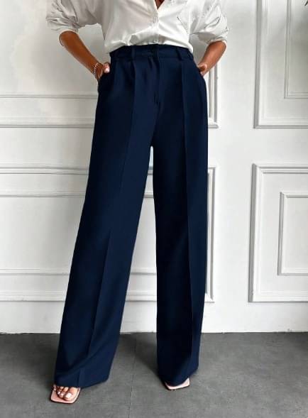    			Broadstar Pack of 1 Polyester Baggy Women's Casual Pants ( Navy )