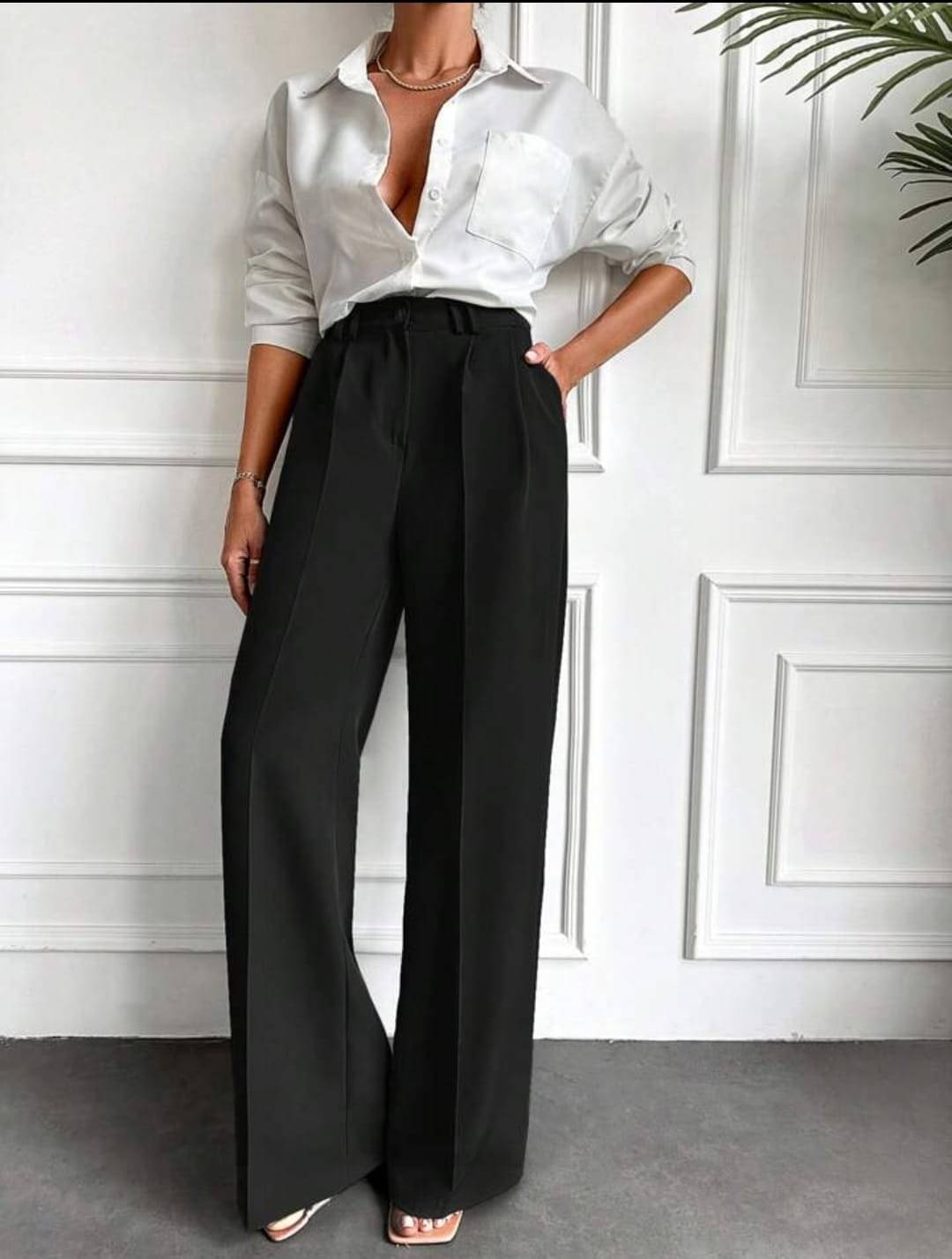     			Broadstar Pack of 1 Polyester Straight Women's Casual Pants ( Black )