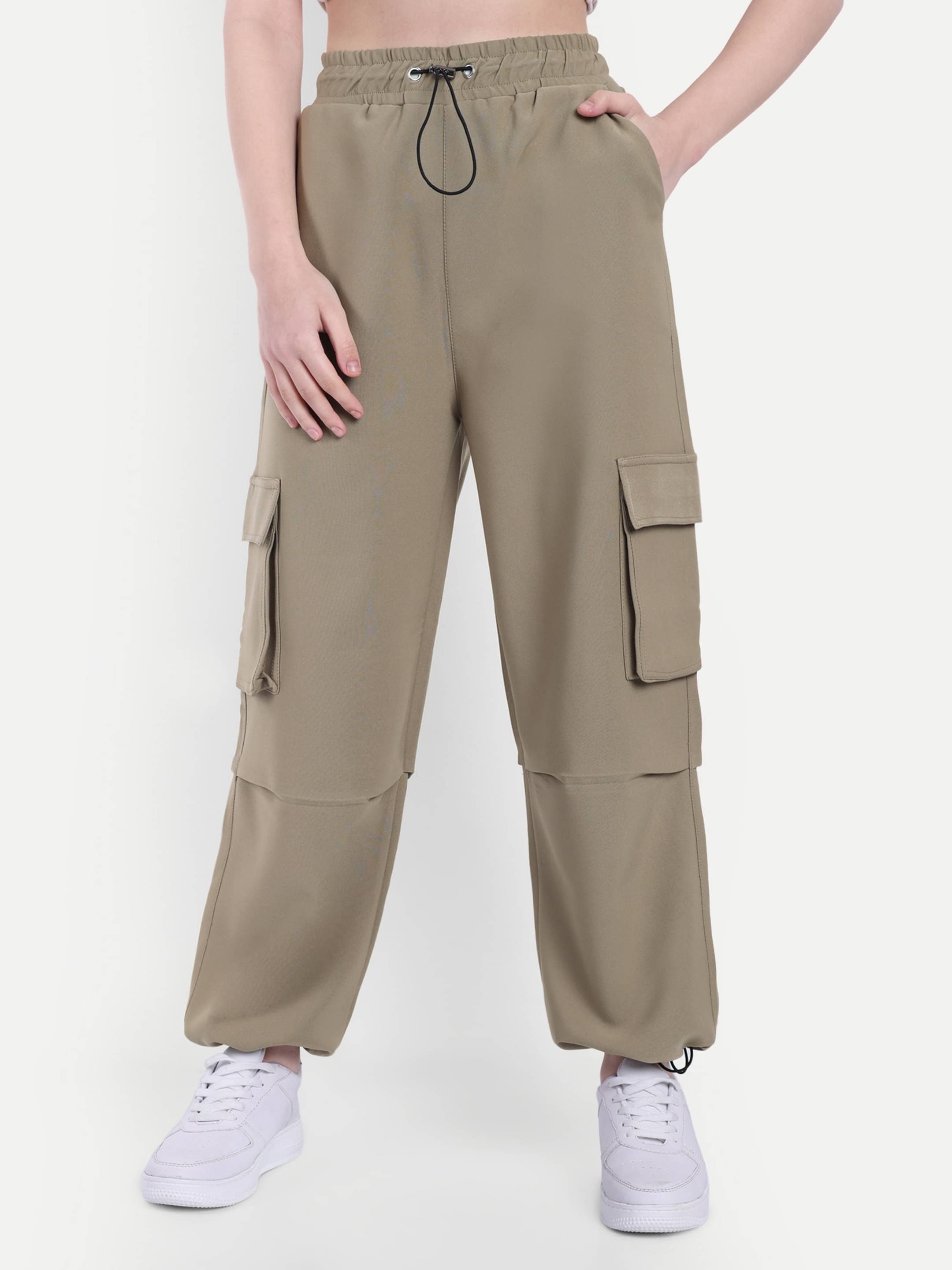     			Broadstar Pack of 1 Polyester Baggy Women's Cargo Pants ( Beige )
