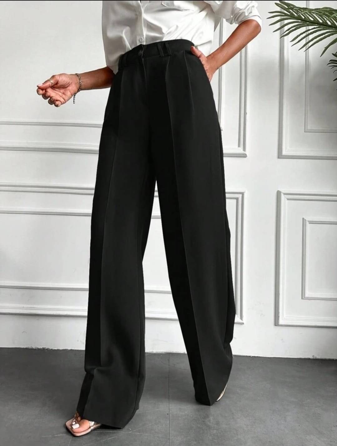    			Broadstar Pack of 1 Polyester Straight Women's Casual Pants ( Black )