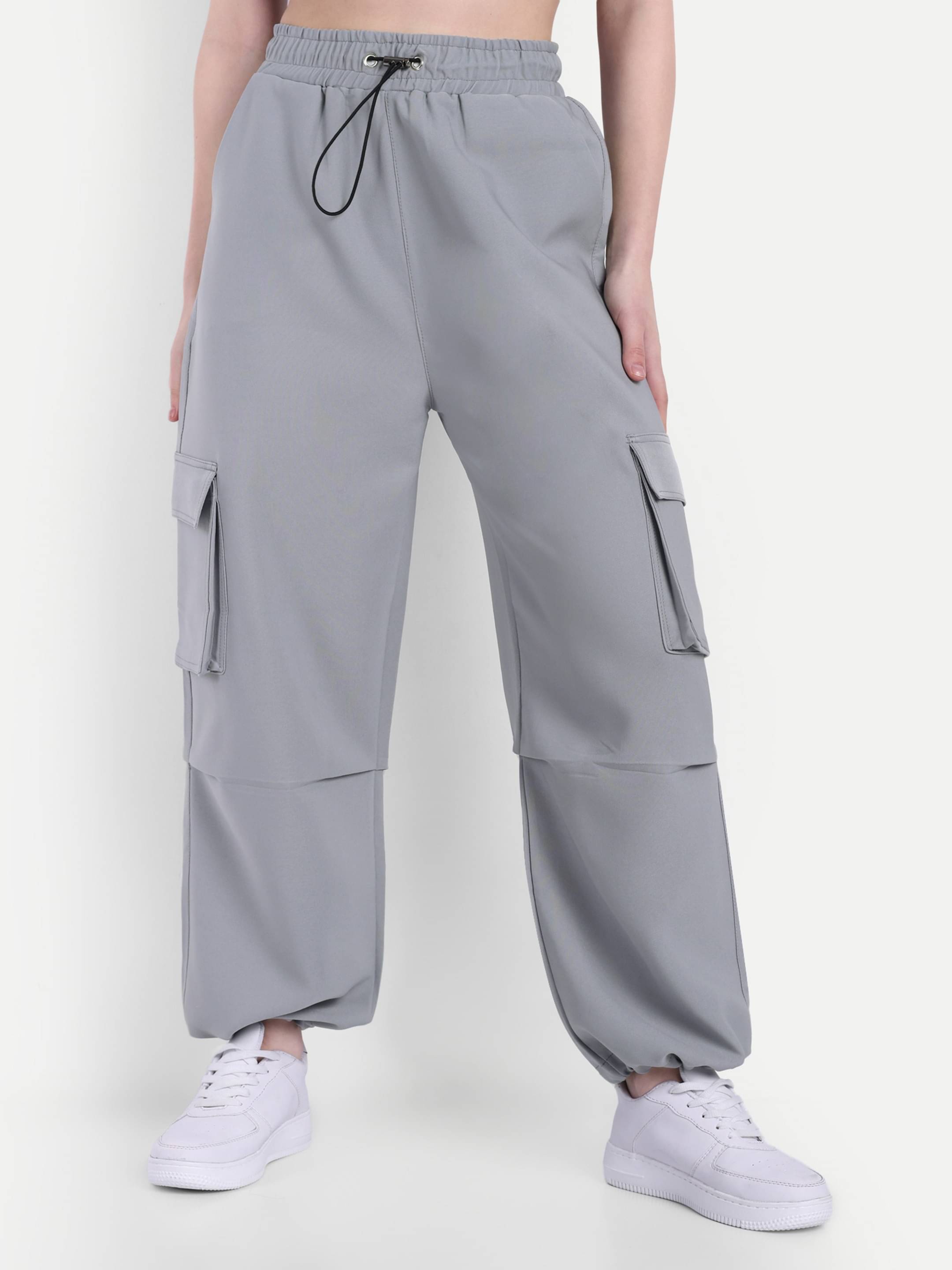     			Broadstar Pack of 1 Polyester Baggy Women's Cargo Pants ( Light Grey )
