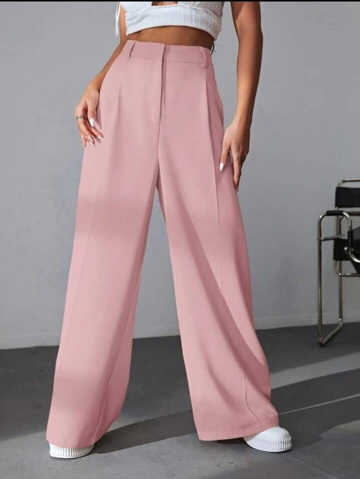Broadstar Pack of 1 Polyester Straight Women's Casual Pants ( Pink ) - Trousers | Buy online on ZillyBuy