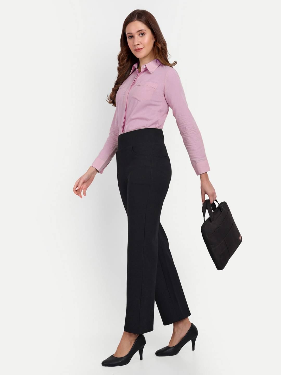     			Broadstar Pack of 1 Polyester Straight Women's Casual Pants ( Black )