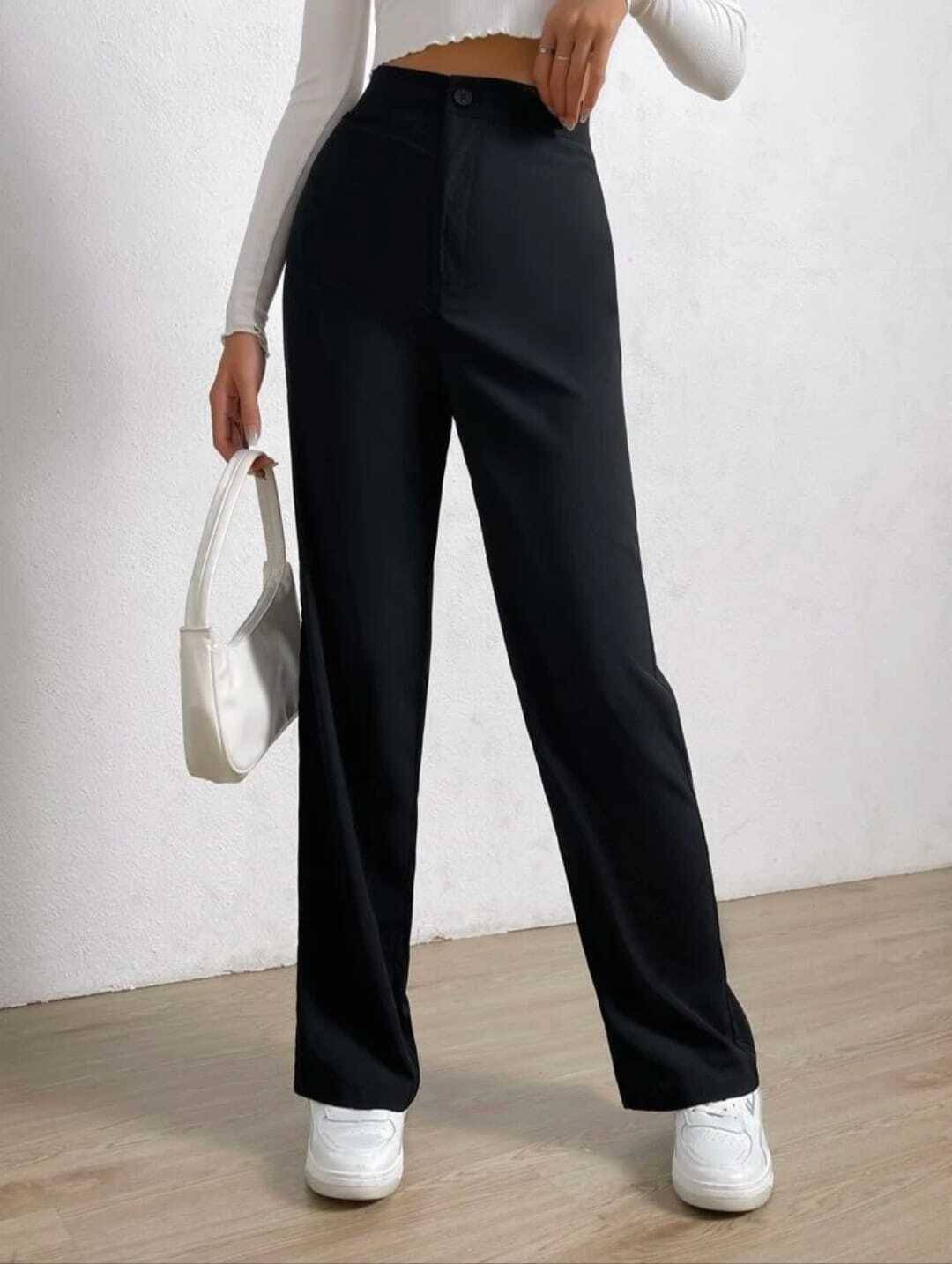     			Broadstar Pack of 1 Polyester Straight Women's Casual Pants ( Black )