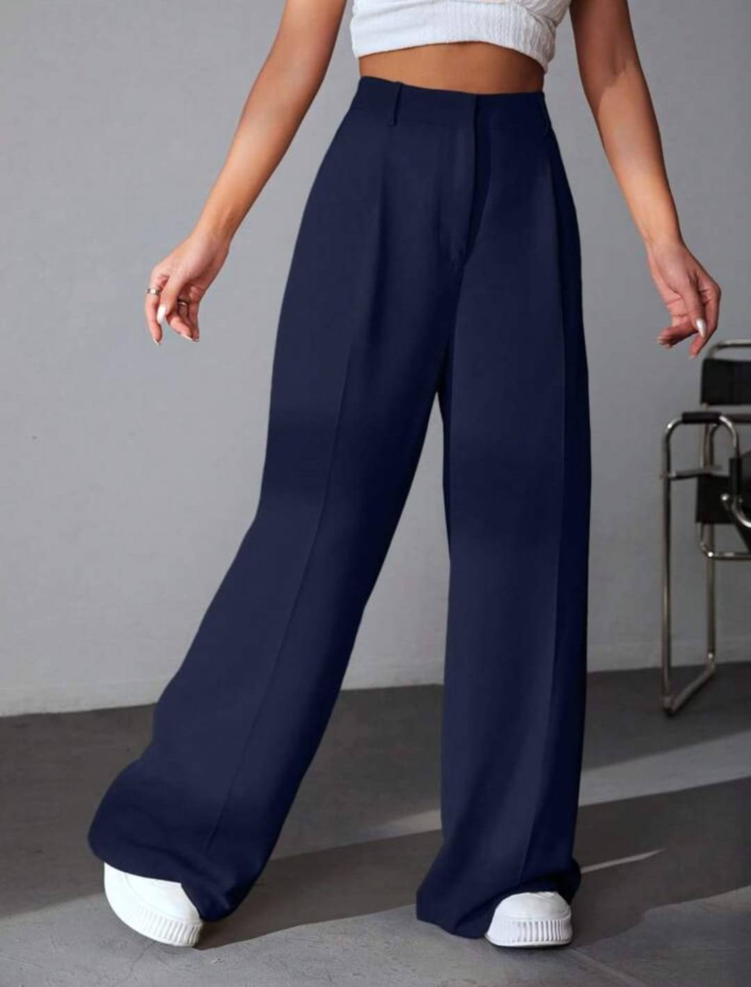     			Broadstar Pack of 1 Polyester Baggy Women's Casual Pants ( Navy )