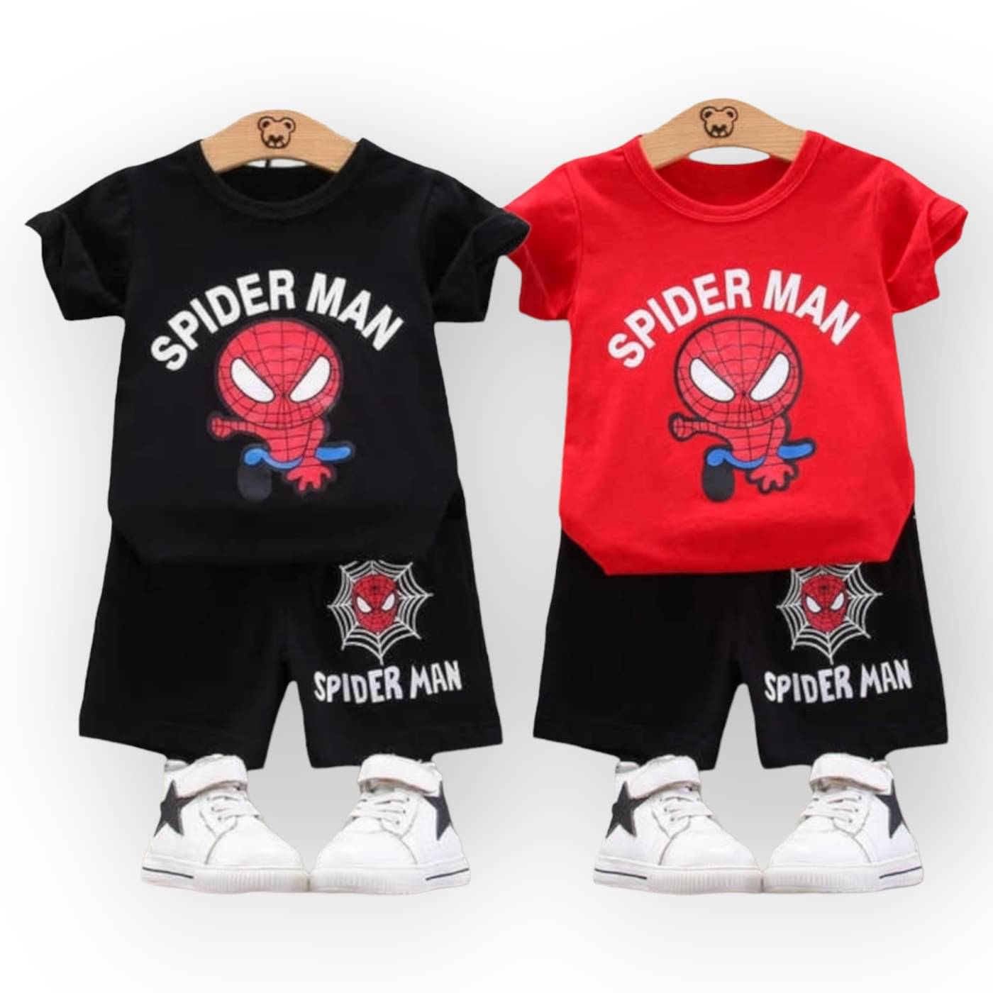 COTTBRAY Pack of 2 Unisex Cotton T-Shirt & Shorts Set ( Red,Black ) COTTBRAY Pack of 2 Unisex Cotton T-Shirt & Shorts Set ( Red,Black )