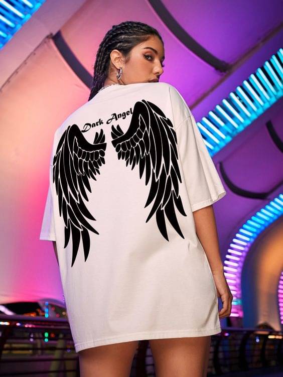 Eyebogler Women Polyester Printed Oversized Fit Round Neck T-Shirt ( White ) Eyebogler Women Polyester Printed Oversized Fit Round Neck T-Shirt ( White )