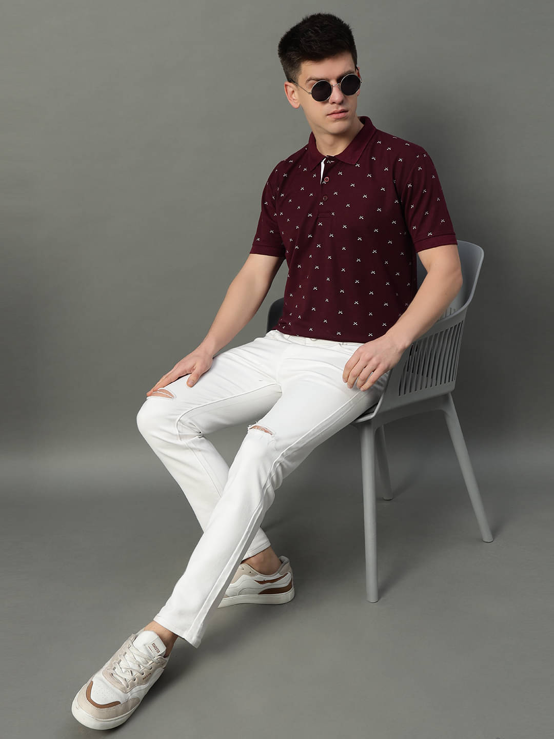 GET GOLF Pack of 1 Cotton Blend Regular Fit Printed Half Sleeves Men's Polo T Shirt ( Maroon ) GET GOLF Pack of 1 Cotton Blend Regular Fit Printed Half Sleeves Men's Polo T Shirt ( Maroon )